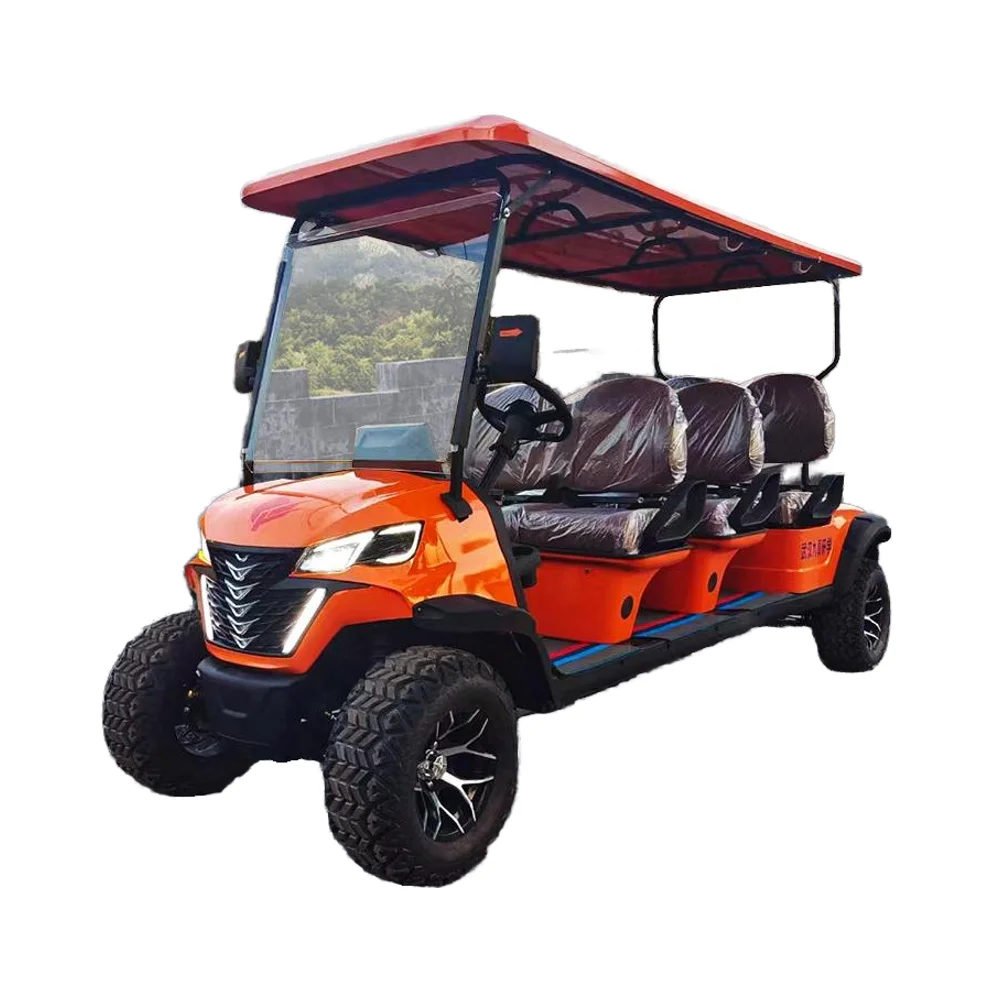 Carrito de Golf Eléctrico Parison de 6 Asientos, Vehículo Eléctrico Utilitario de Golf Naranja 2025SDZX12PTPR145 en Venta Caliente