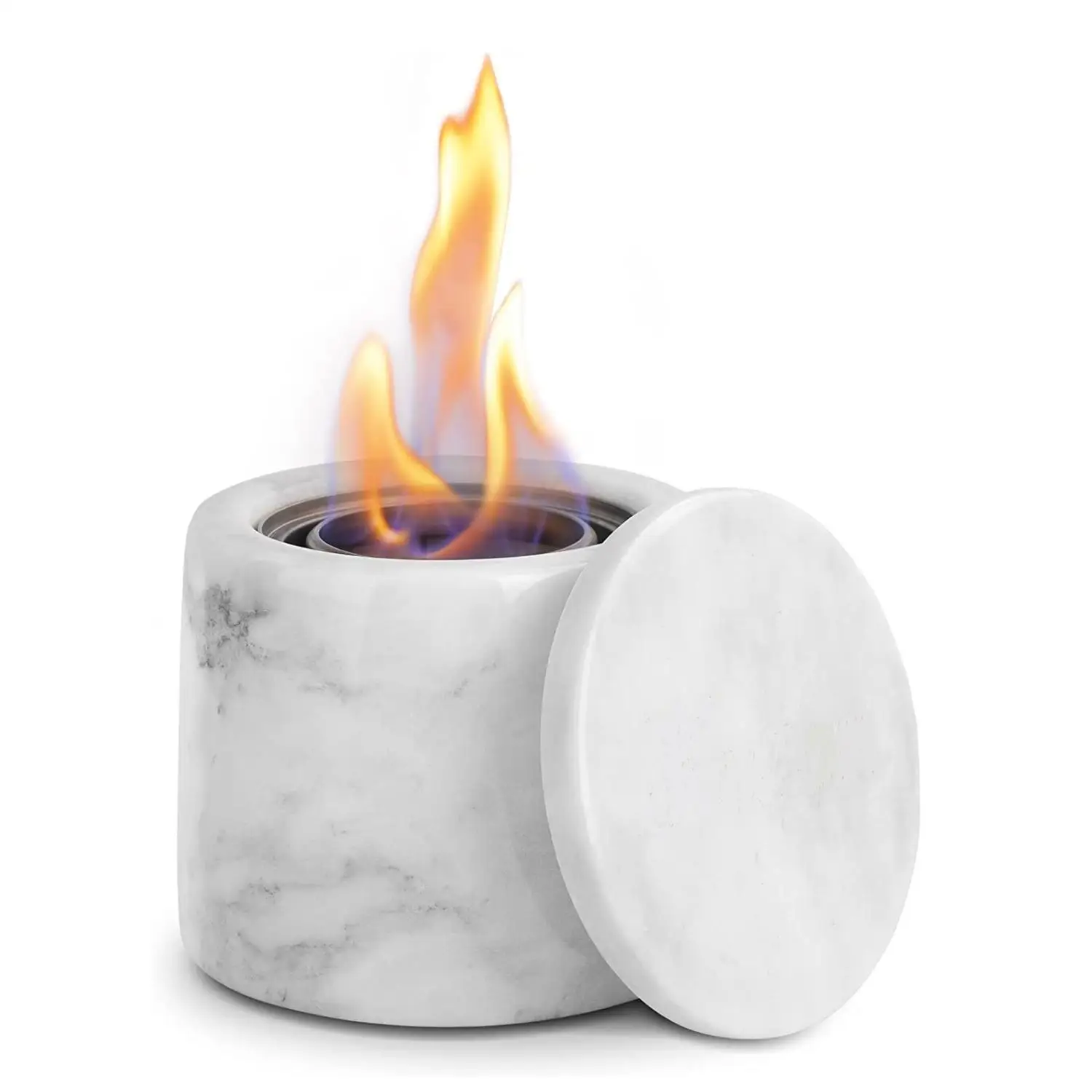 Sunbow Marble Mini Portable Tabletop Ethanol Fire Pit Bowl Round Garden