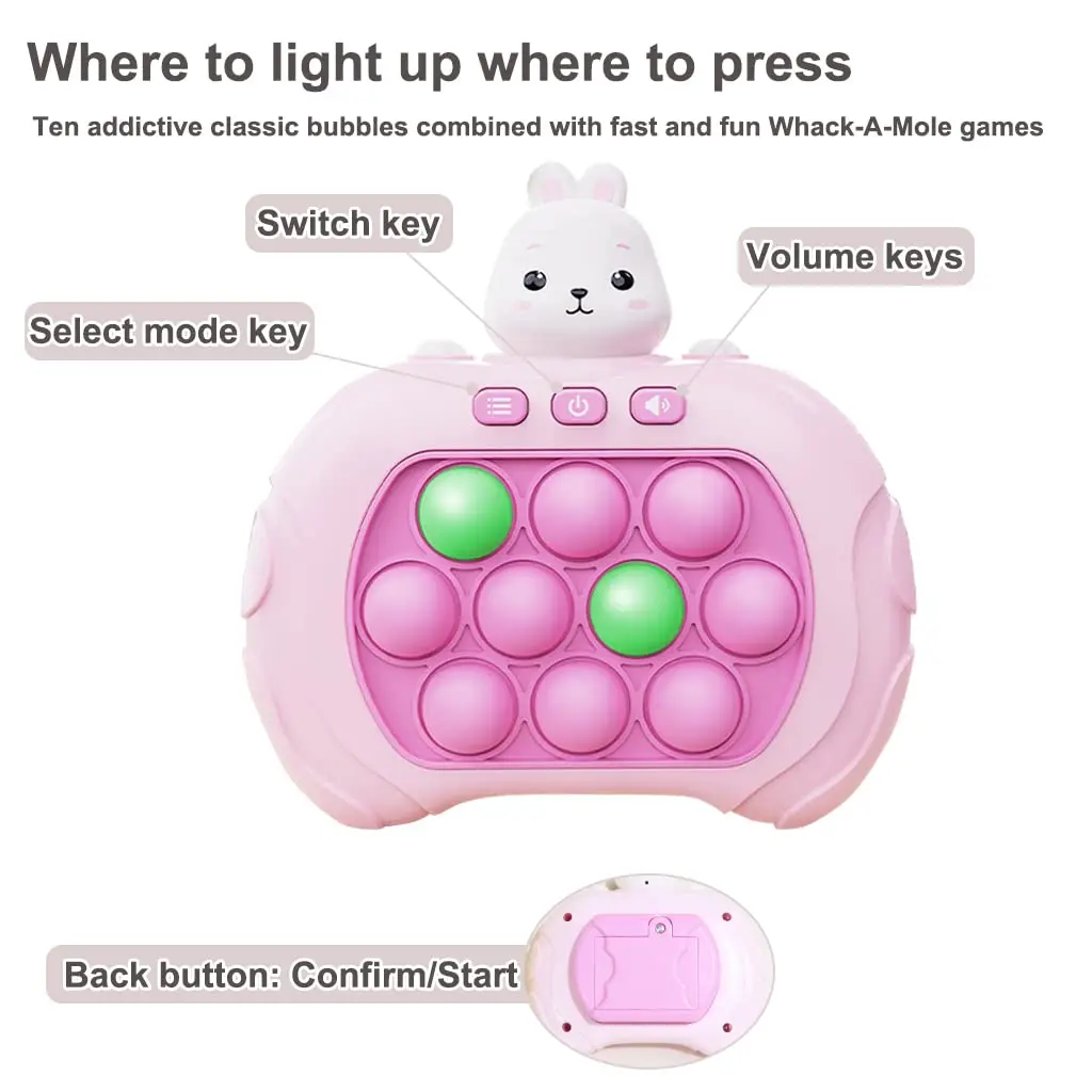 Popit Game Light Up Fidget Toy Quick Push Game Console Decompression ...