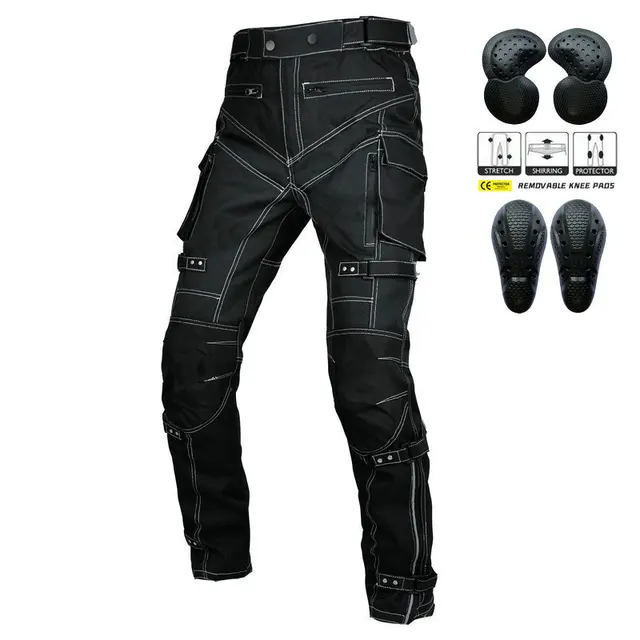 New four seasons with guards oxford cloth waterproof adjustable high waist motorcycle riding pants