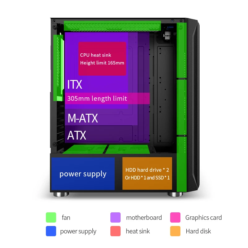 SNOWMAN 2023 PCコンピューターゲームケースATXミッドタワー