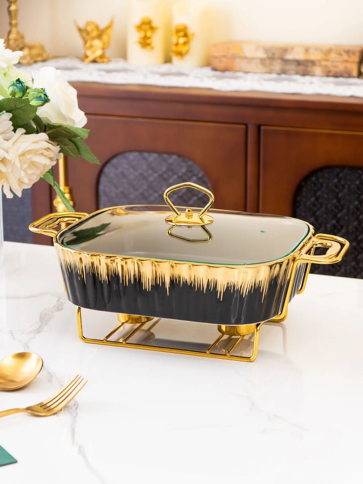 Luxury Hotel & Restaurant Serving Dishes Ceramic Casserole Hotpot Food Warmer For Catering Buy