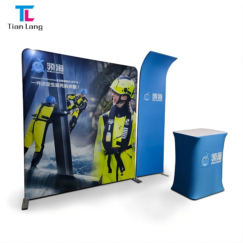 Tian Lang Висококачествени промоционални стойки с метални рацки, напрежена тканова изложба и заден фон за търговски събития