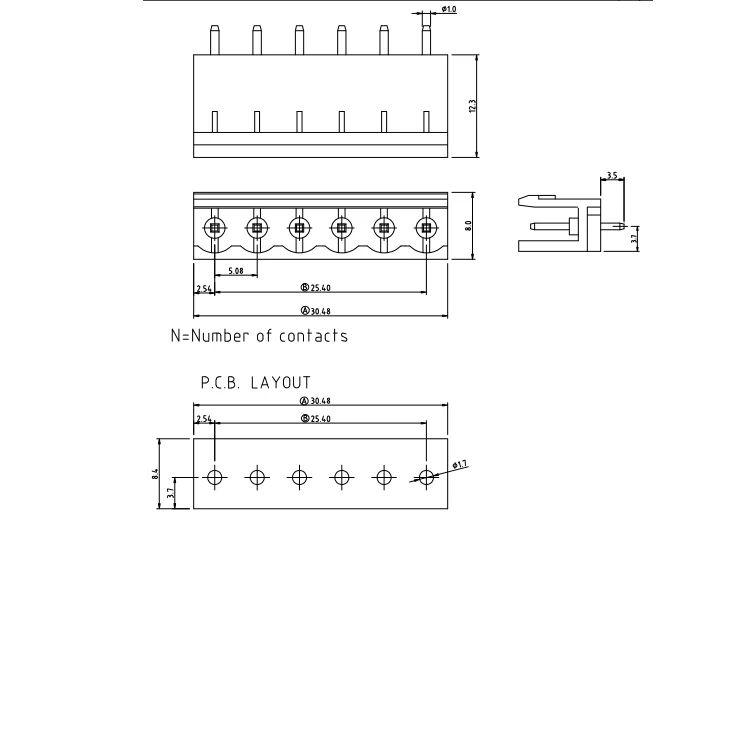 12 Awg Terminal Block 5.08mm Low Profile Terminal Block For Panel Mount