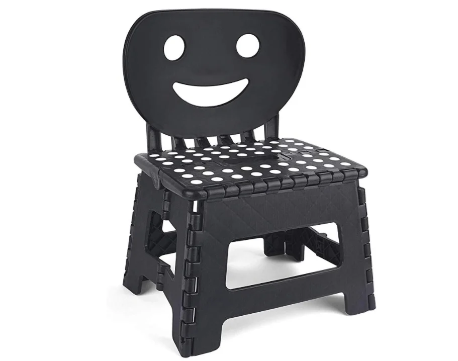 Folding Step Stool With Back Support For Kids 9 Inch Perfect Height For