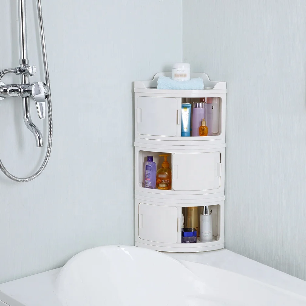 Baoyouni Plastic Stackable Storage Box Triangular Corner Organizer Bins