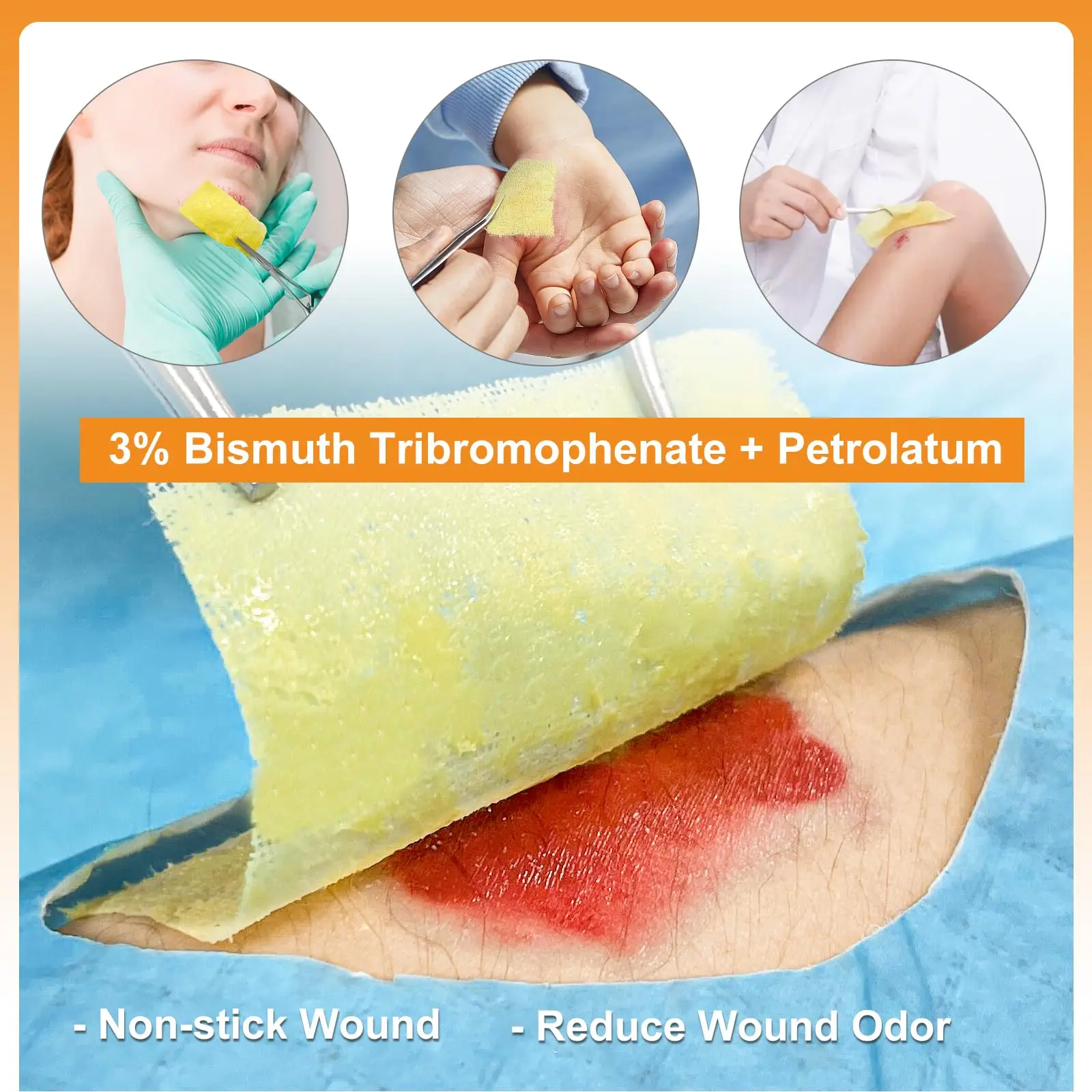 Non-adherent Gauze Pad Strip - Xeroform Petrolatum Dressing