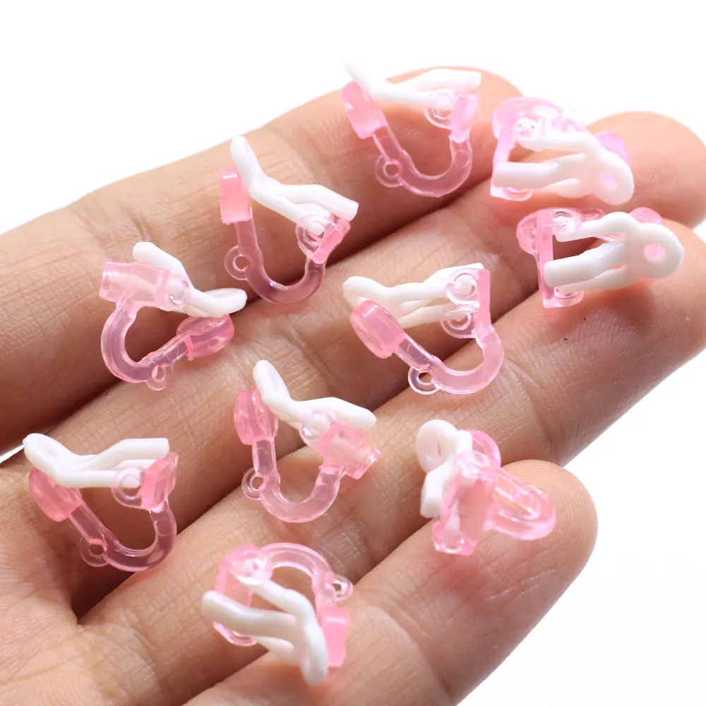 Cheap Plastic Clear Kids Cute Ear Clips Earrings Girls Children Jewelry Making Accessories Fashion for Decoration