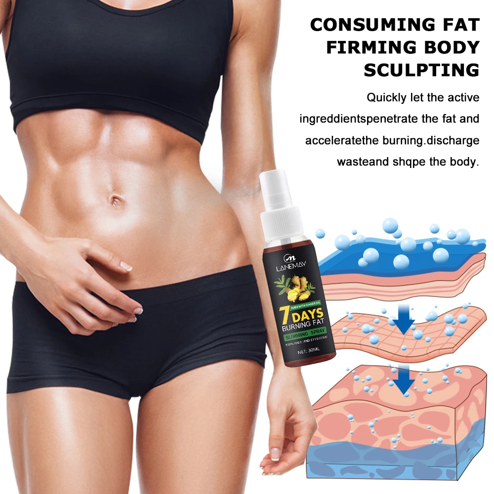 Private Label Custom Heating Fat Burning Burner Eliminate Anti Cellulite Body Weight Loss Slimming Spray