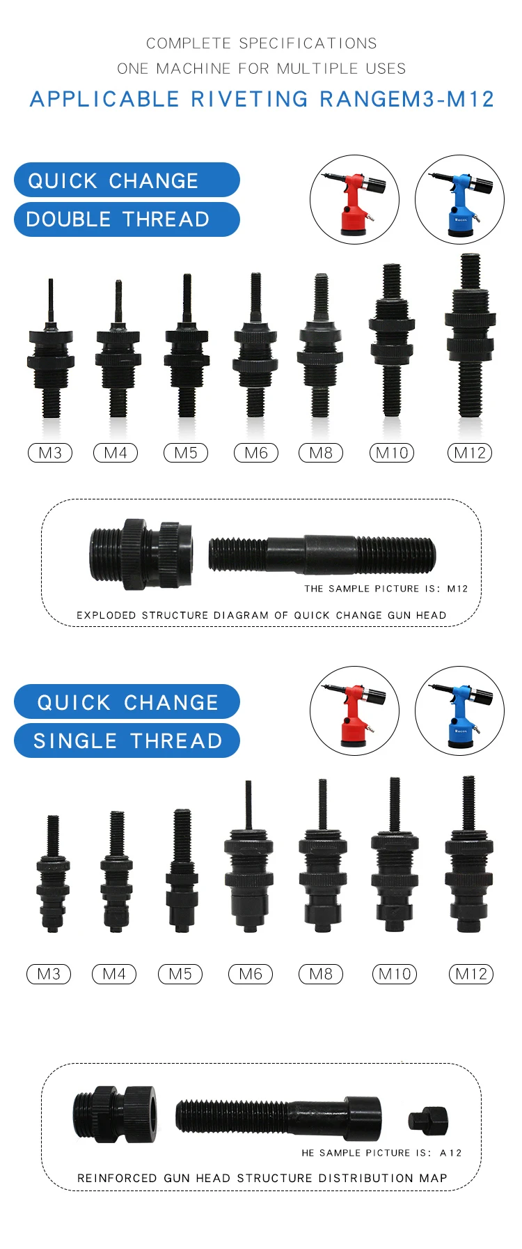 Rocol Rl-5312 Pneumatic Nut Rivet Tool Industrial Grade Low Maintenance ...