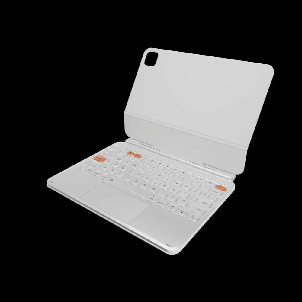Nuevo teclado completo con funda de baja latencia, teclado magnético resistente a manchas de aleación de aluminio con retroiluminación para iPad Pro de 11 pulgadas, blanco