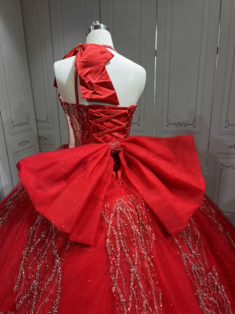 white christmas dresses Amarra 54263 Red Quincea¤era Dress with Bell Sleeves Red / 00 main image 0