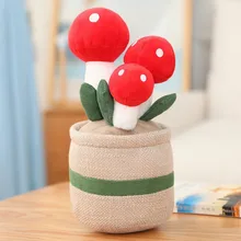 Hot Mini Mushrooms Succulents Stuffed Plant Plush Stuffed Decorative Toys Lovely Cartoon Decorative Dolls Flower Pot for Decor