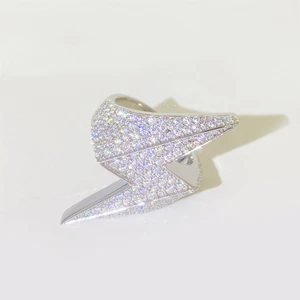 2026 New European American Hip-Hop Trend Men's S925 Silver Prong Set VVS Moissanite Rings Forever Star for Certified Anniversary