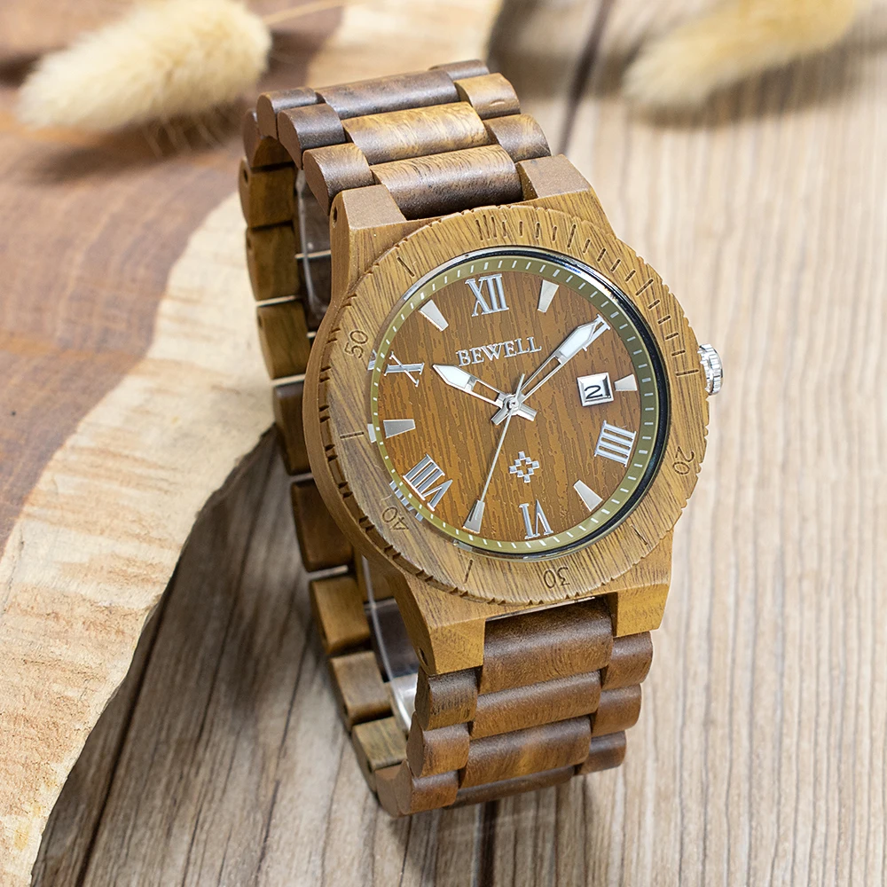 Gran promoción Ventas Reloj de madera hecho a mano para hombre Reloj de  regalo de cuarzo con fecha Reloj de madera más barato para hombres