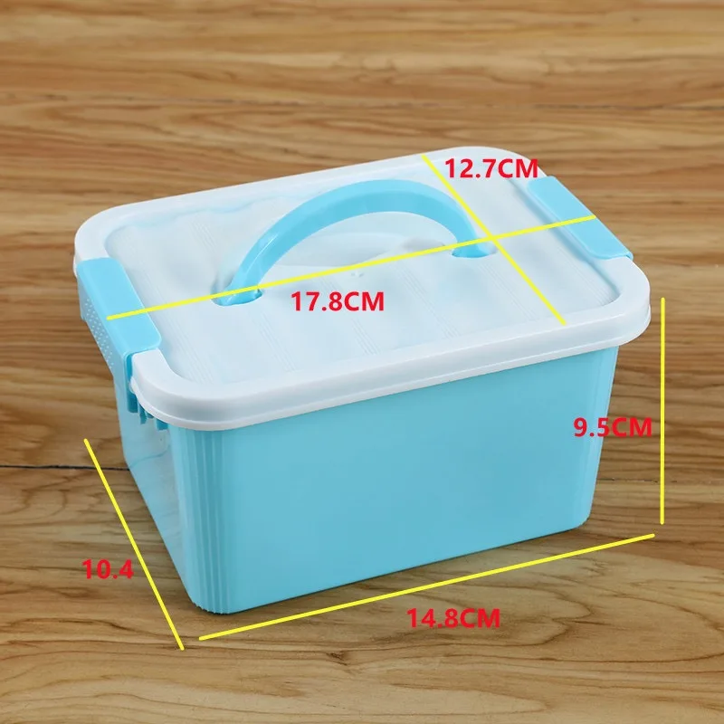 PP Food Grade Clear Plastic Storage Box with lid Carrying Case Desktop Storage Box Makeup box details