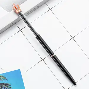 Wholesale Custom Logo Crown Ballpoint Pens Creative Novelty Diamond Luxury Promotional Pen with Metal Cartoon Crystal for Gifts