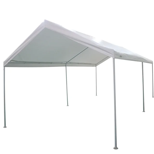 10 x 20 Ft Carport Replacement Canopy Cover Garage Top Tent Shelter Tarp with Free 44 Ball Bungee Cords,White