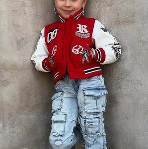 Manufacturers Customs Clothes Custom Pattern Patch Varsity Jacket Sports Jacket Unisex Girls Jackets