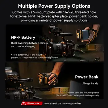 SMALLRIG V-Mount Battery Plate,V Lock Battery Plate with Dual for V Mount Battery,DSLR Camera,Tripod-4064B product image