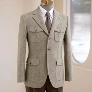 Men's Haute Couture Bespoke Wedding Suit 100% Wool High Quality 'Super British' Fabric 120-150" Single Breasted Pant Coat Design