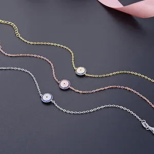 Evil Eye Bracelet for Women Adjustable 925 Sterling Silver Gold Rhodium Plated POLIVA Zircon Geometric Nickel Free Ladies' Charm