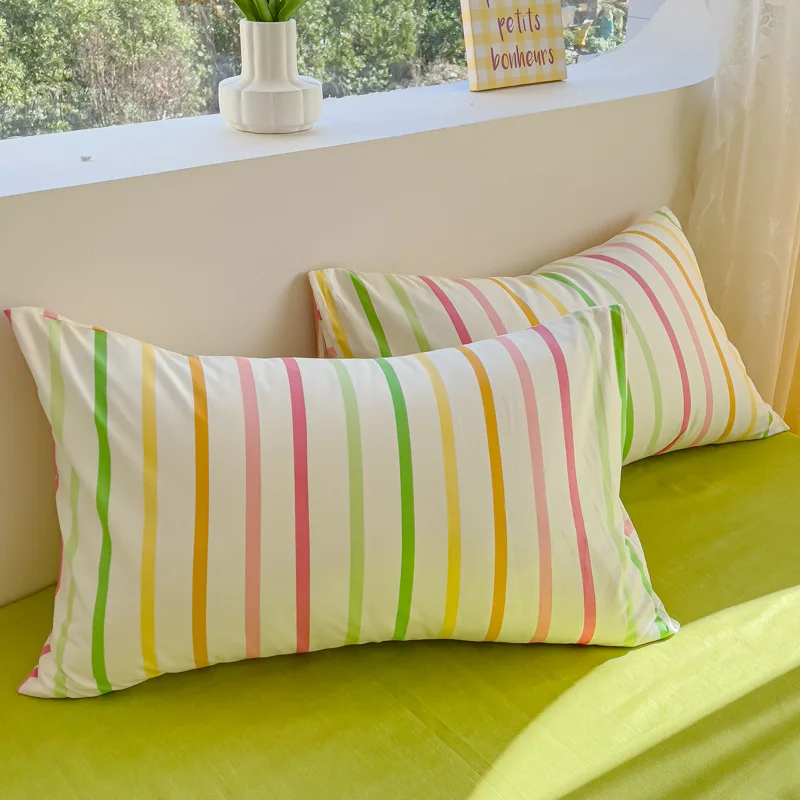 AOYATEX New design Polyester Bedding set Rainbow striped Printed duvet cover Three piece set details