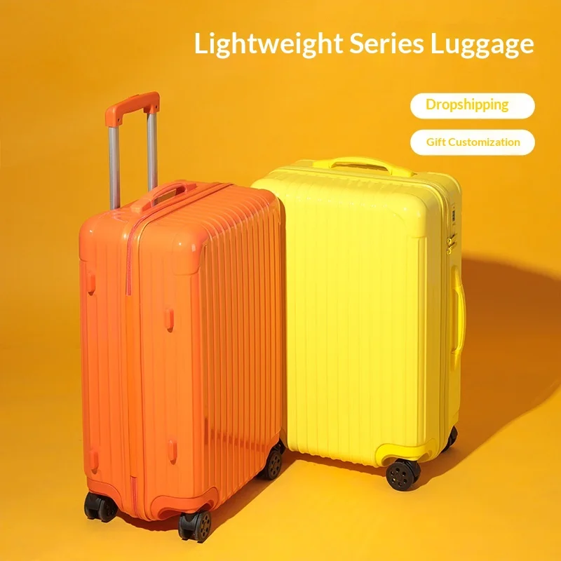 Classic Flat Password ABS Spinner Luggage 20-inch Boarding Case 24-inch Trolley Case Candy Color Student Travel Case Waterproof