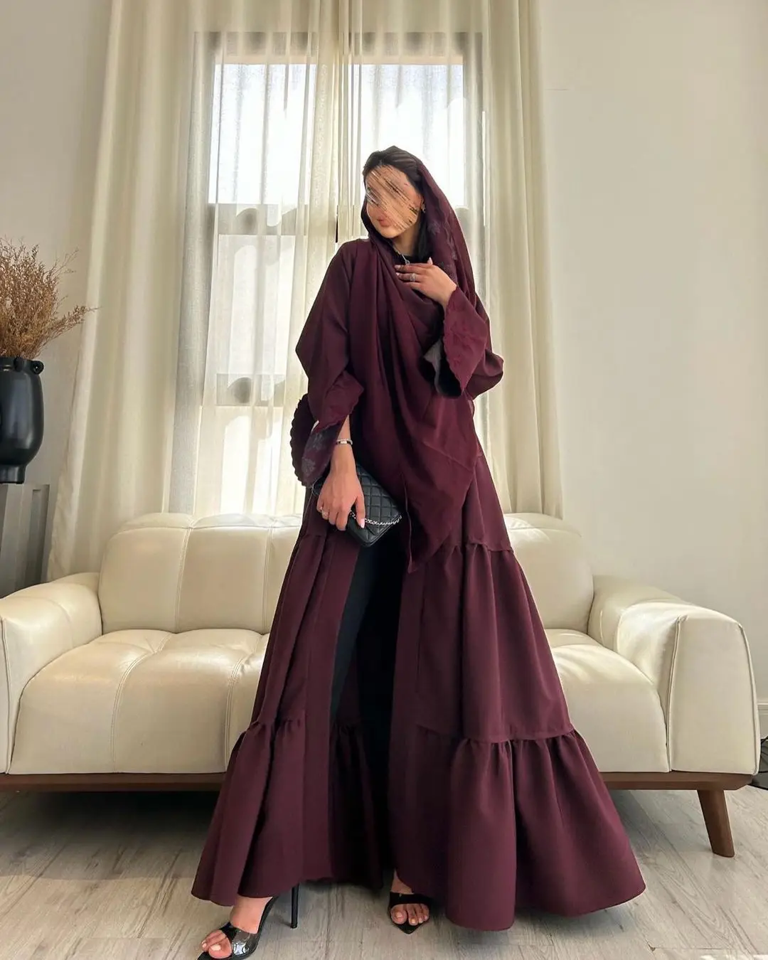 Cardigan musulmano Dubai Open Abaya donna kimono caftano Cardigan musulmano Dubai Open Abaya donna kimono caftano
