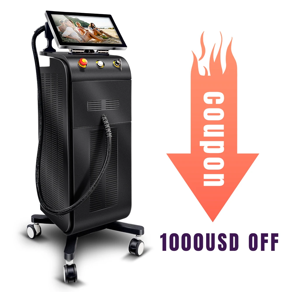 2025 Cloud Computing Dual or One Heads Ice Titanium CE TUV  600-2400W Diode Laser Hair Removal  Machine with Chain Foot Pedal