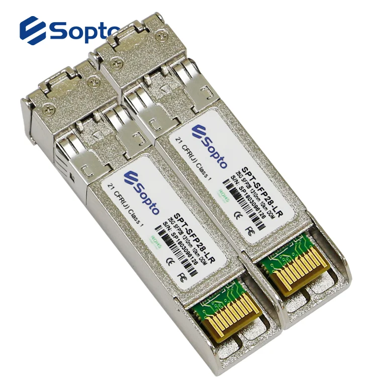 Sopto SFP28 LR Optical Transceiver 25G 1310nm 10km Duplex LC Interface Compatible 25Gbs SFP Module