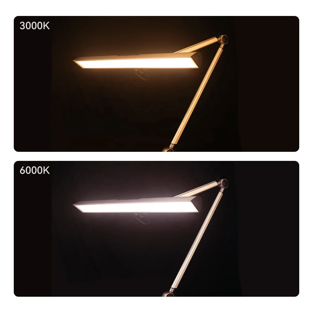 Adjustable LED Workshop Light Desk Lamp with Touch Sensor CRI 95 USB Clamp Table Lamps for Office Hotel Use for Watch Repair