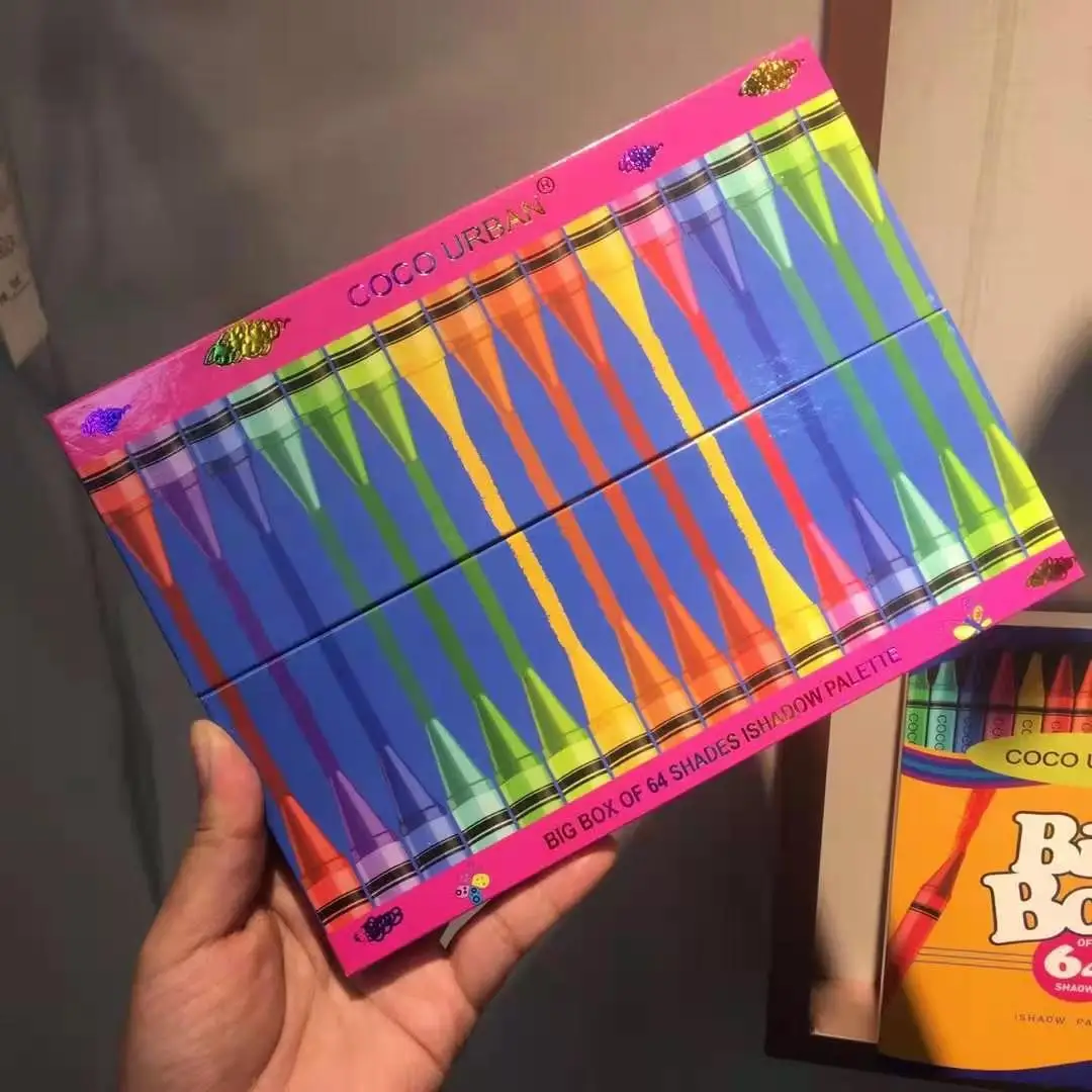 
 Двойная палитра теней для век, 64 цвета, фирменная торговая марка, матовые, яркие, Пудровые, водостойкие, легкие, цветные тени для век, оптовая продажа  