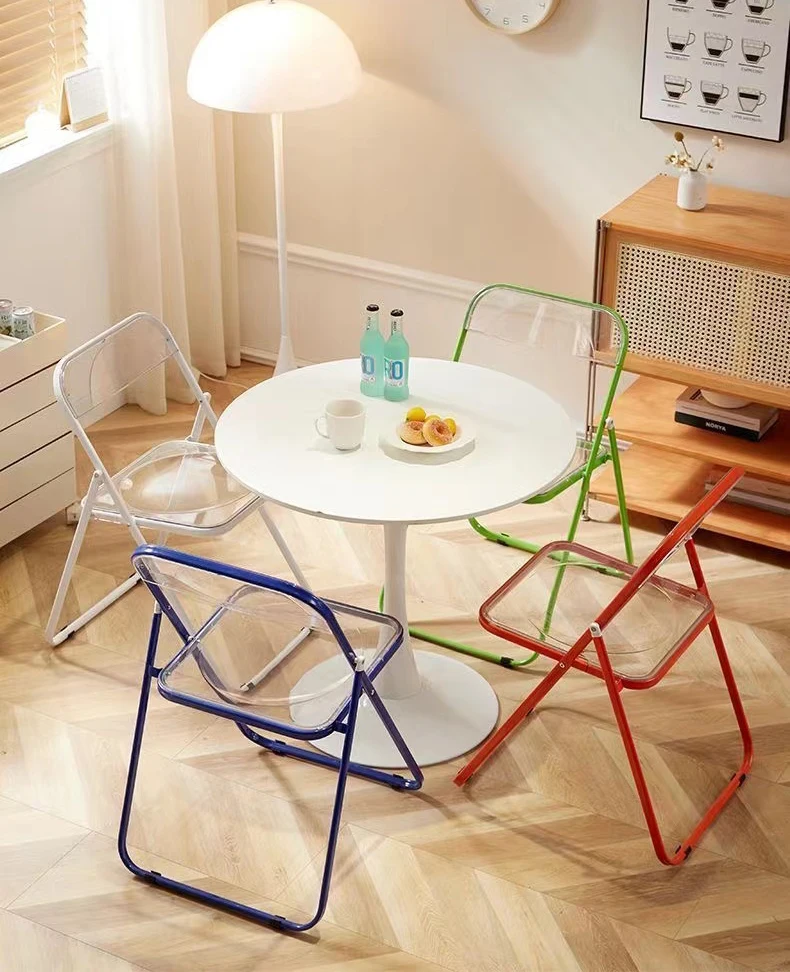 Popular Style Modern Living Home Meeting Bedroom Hotel Folding chair Antique Acrylic Folding Furnishings Chair