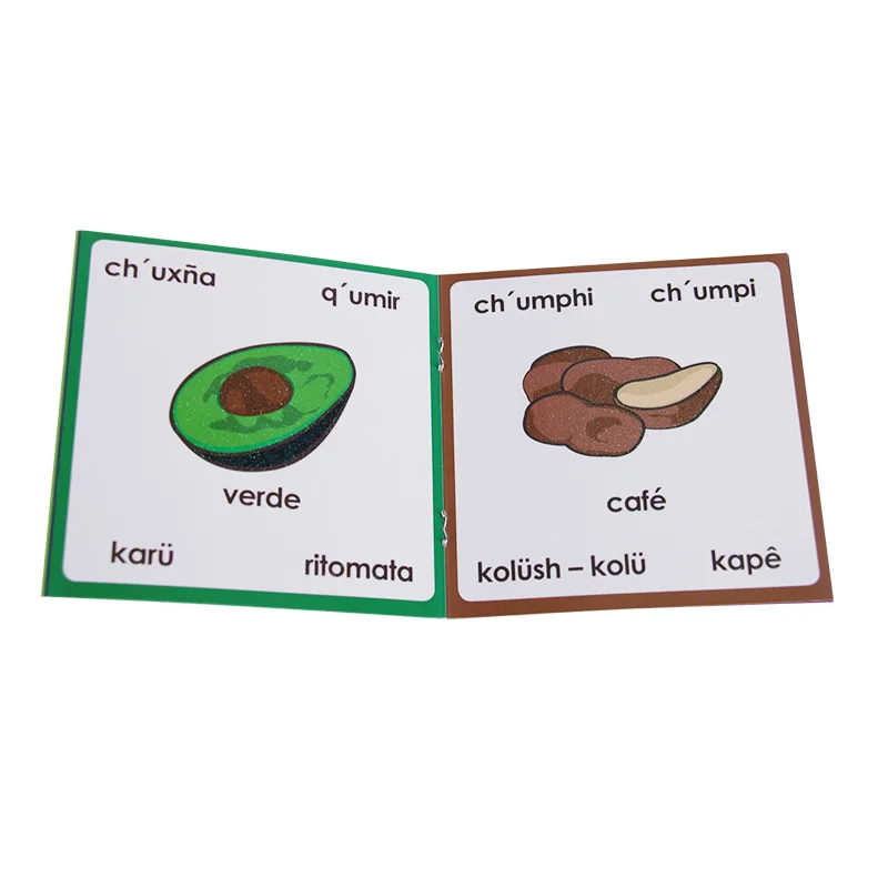 product custom childrens cognitive learning book early education fruit coloured glitter inner page made from durable paper-4