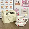 【Gift Box with Round Spoon】Hand-held Cup - Heart-shaped