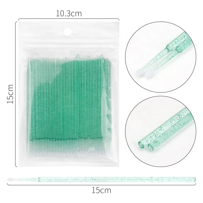 Wholesale Colorful Eyelash Extension Disposable Applicator Dental Micro Swab Brush