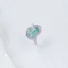 S925 Silver Lab Created Paraiba Tourmaline Ring