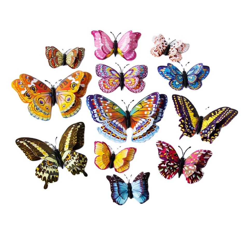 magnetic butterfly interior  3d wall paste high simulation butterfly 