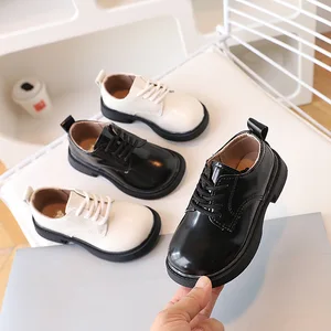 XZ 2026 Spring Collection Performance British Lace-Up Daily Children's Matte Leather Shoes Autumn Fashion Trend Rubber Midsole