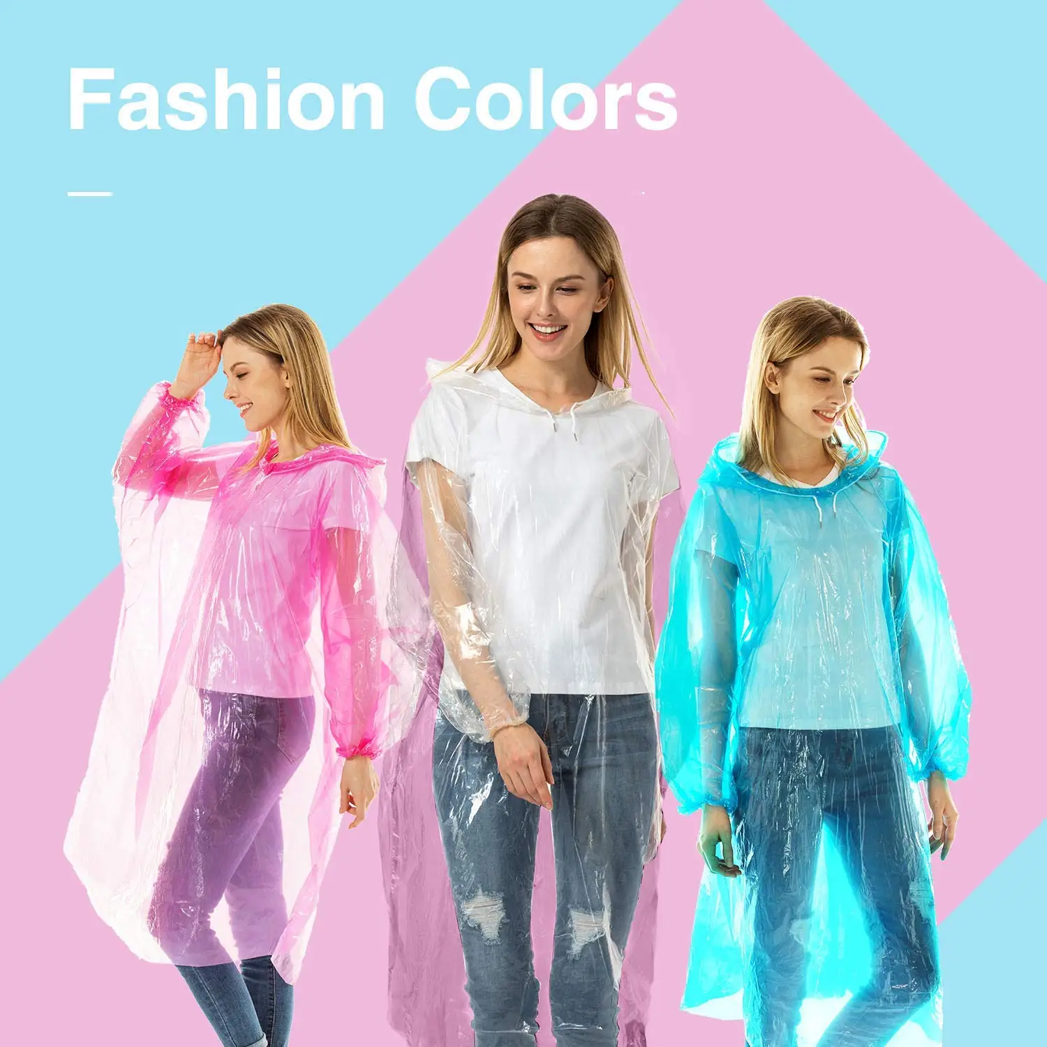 Custom Raincoat Logo Disposable Pe Ldpe Material Plastic Raincoat