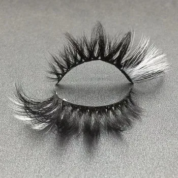 New trend 3d mink lash wholesale end colored 25mm lashes full strip eyelashes color color faux mink eyelash