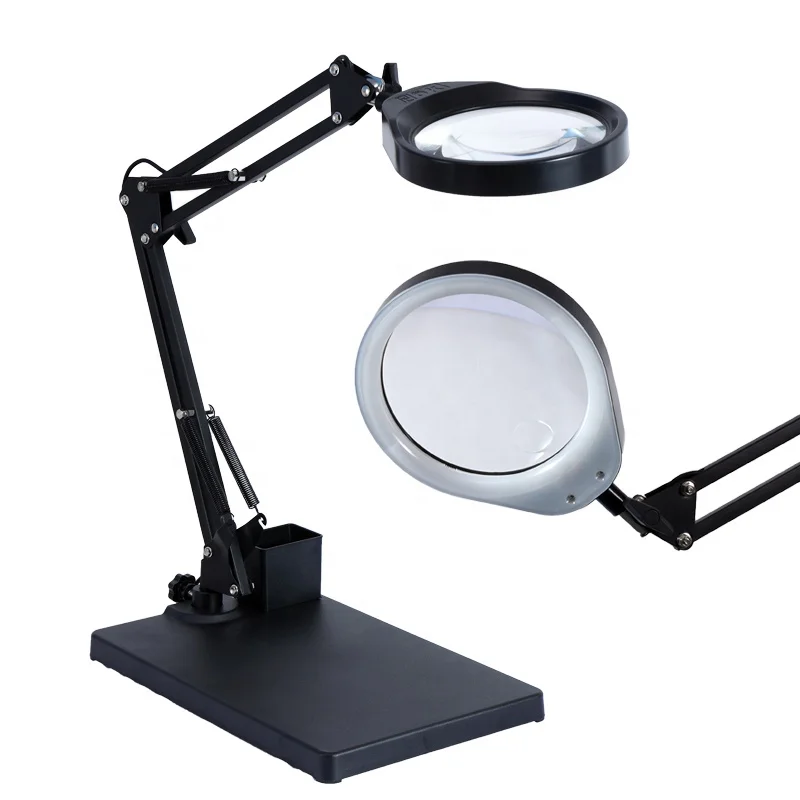 10X LED Magnifier Lamp Adjustable Magnifying Glass With Light Illuminated  Magnifier Loupe Repair Tools For Hand Soldering DIY