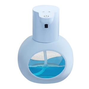 New Arrival 420ml Transparent Water Tank Foam Hand Soap Bottle Sanitizer Dispenser Desktop Wall Mounted Household Use Black