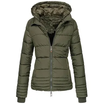 Custom 2022 ladies winter outdoor hooded bubble coat clothes cropped puffer jacket for women