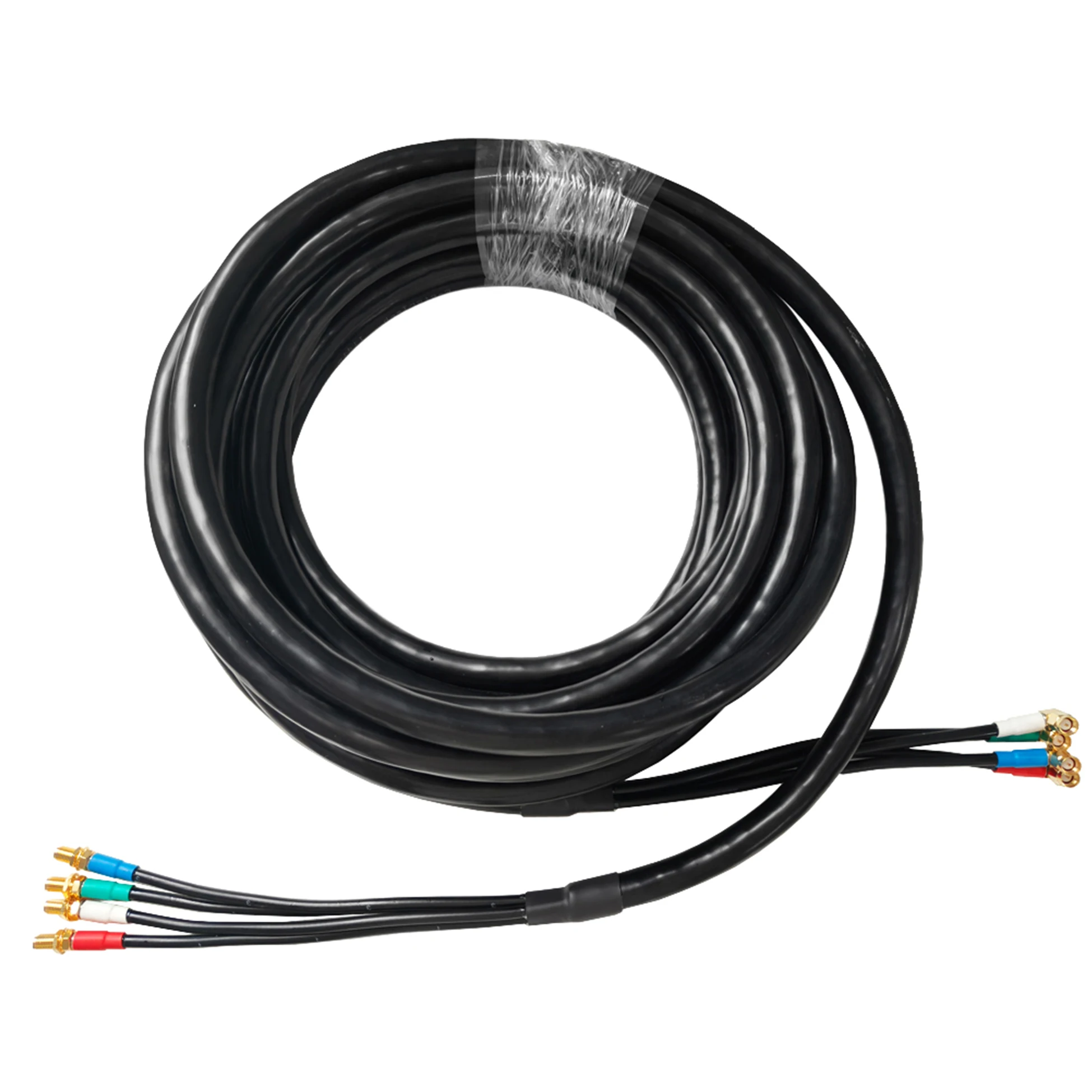 Fourniture usine : faisceau quadruple LMR 195, connecteur coaxial RF avec embout SMA mâle RA et prise SMA femelle BH
