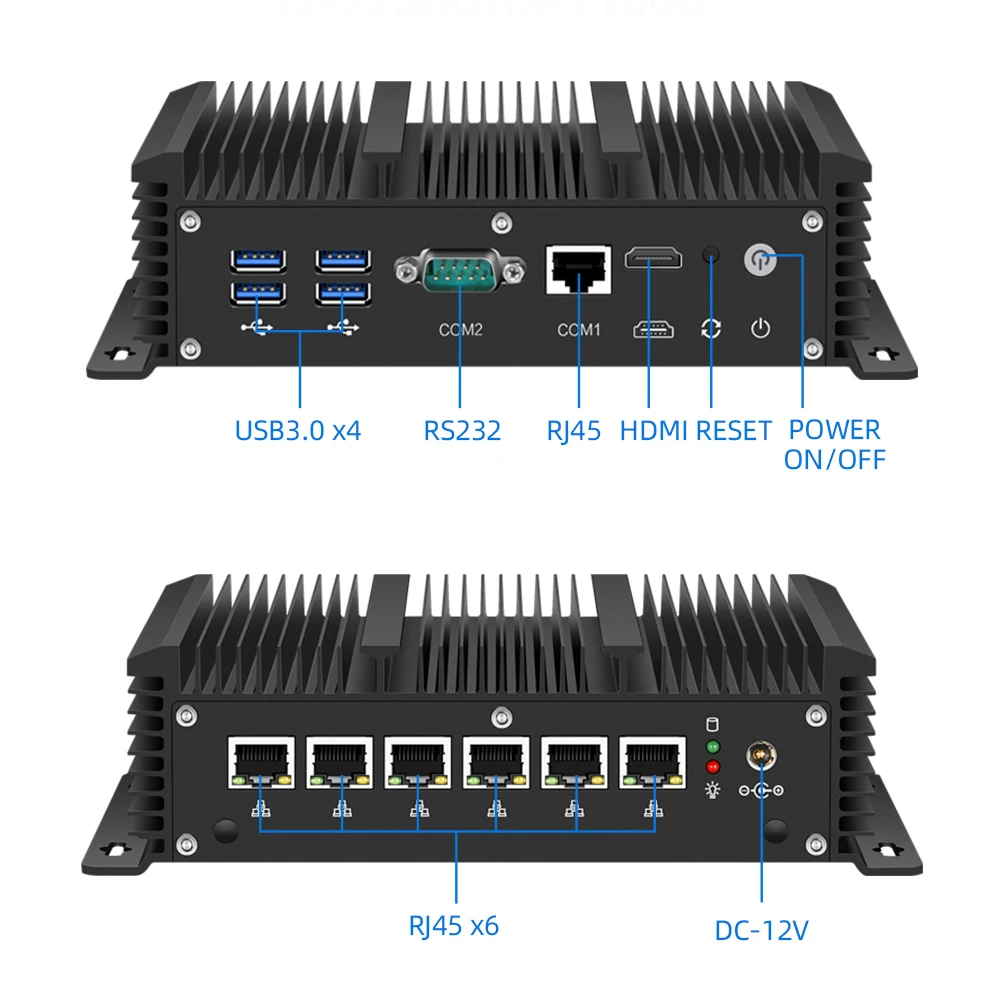Firewall Hardware Mini Computer Pc I5 10310U 6 Nic Port Win Linux Pfsense OS for Network Appliance Wireless WIFI Status SATA