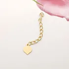 Real 18k Yellow Gold Bracelets Gold 1000s Real Genuine 18K Yellow Solid Gold Accessory Heart Extender Chain For Necklaces Bracelets