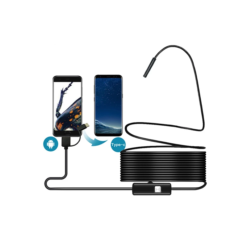 Ip67 Waterproof Snake Camera Usb Endoscope 3in1 Borescopes 8mm 1.5m