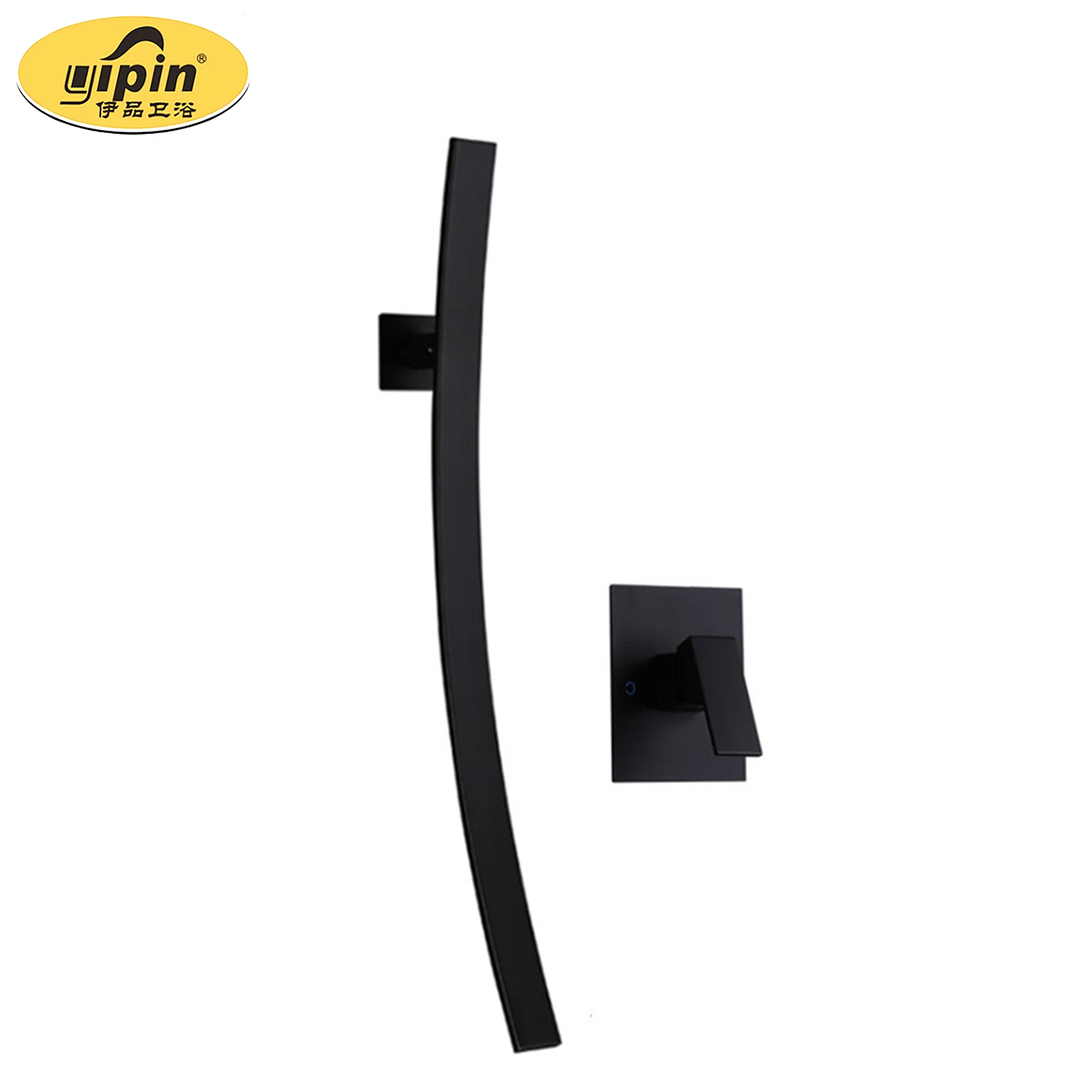 Hot Sale Concealed in Wall Basin Mixer Taps Bathroom Wall Mount Basin Waterfall Faucets Brass Carton Box Modern Contemporary